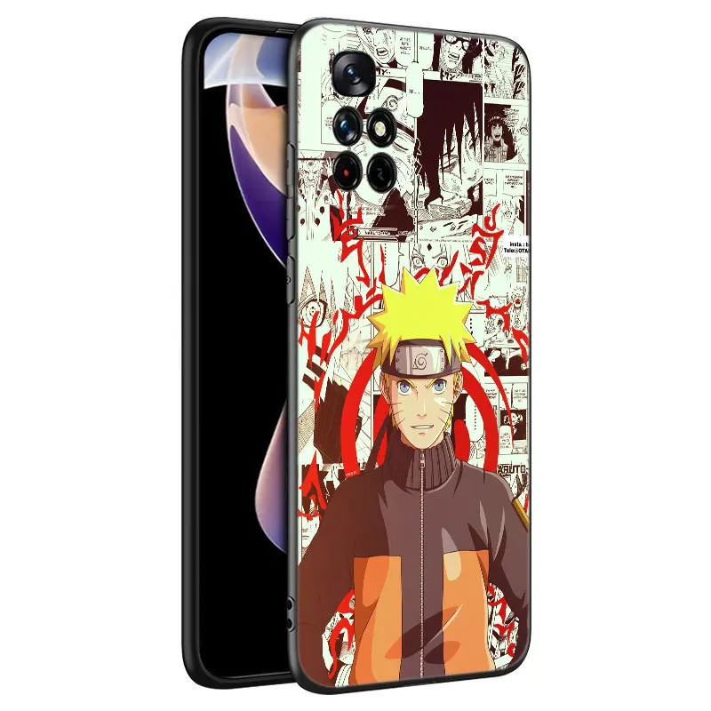 hot japanese manga naruto phone case for xiaomi redmi note 7 8 8t 9 9s 10 10s 10t 11 11s 4g 11e 11t pro 5g soft tpu black cover free global shipping
