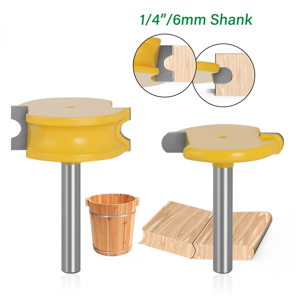 

2pcs And Woodwork Flute Set Bits For Shank Bit Tenon Slotting Wood Bead Bit 6mm Router Cutter Milling 1/4" Router Arc T-shaped
