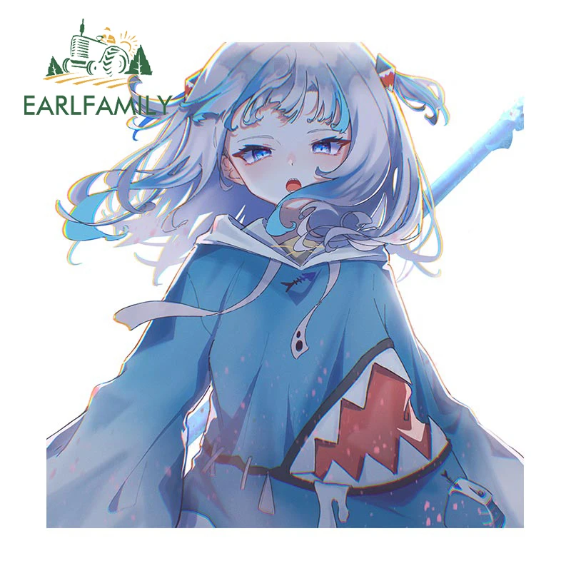 

EARLFAMILY 13 см x 12,6 см аниме наклейки акула девушка кондиционер забавные автомобильные наклейки для багажника водонепроницаемый окклюзий Защит...