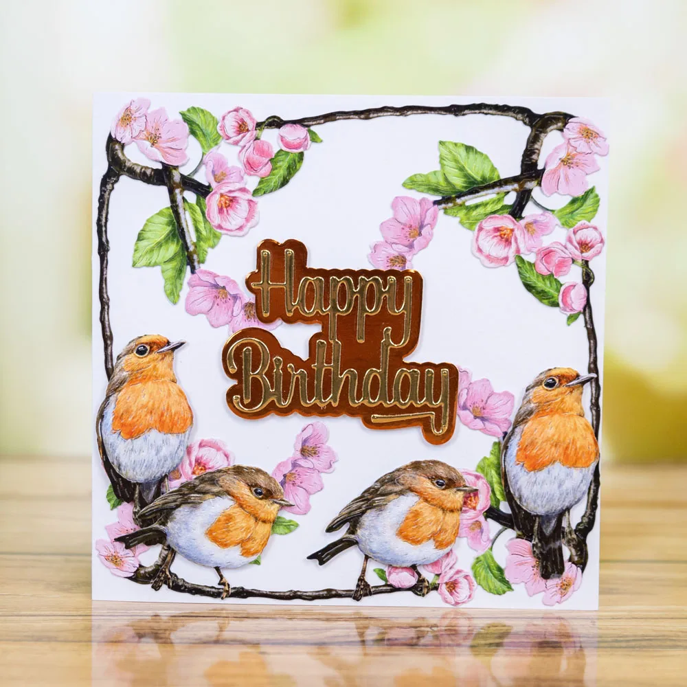 Птица цветы деревьев на весну Бетти Барри металлические штампы для резки