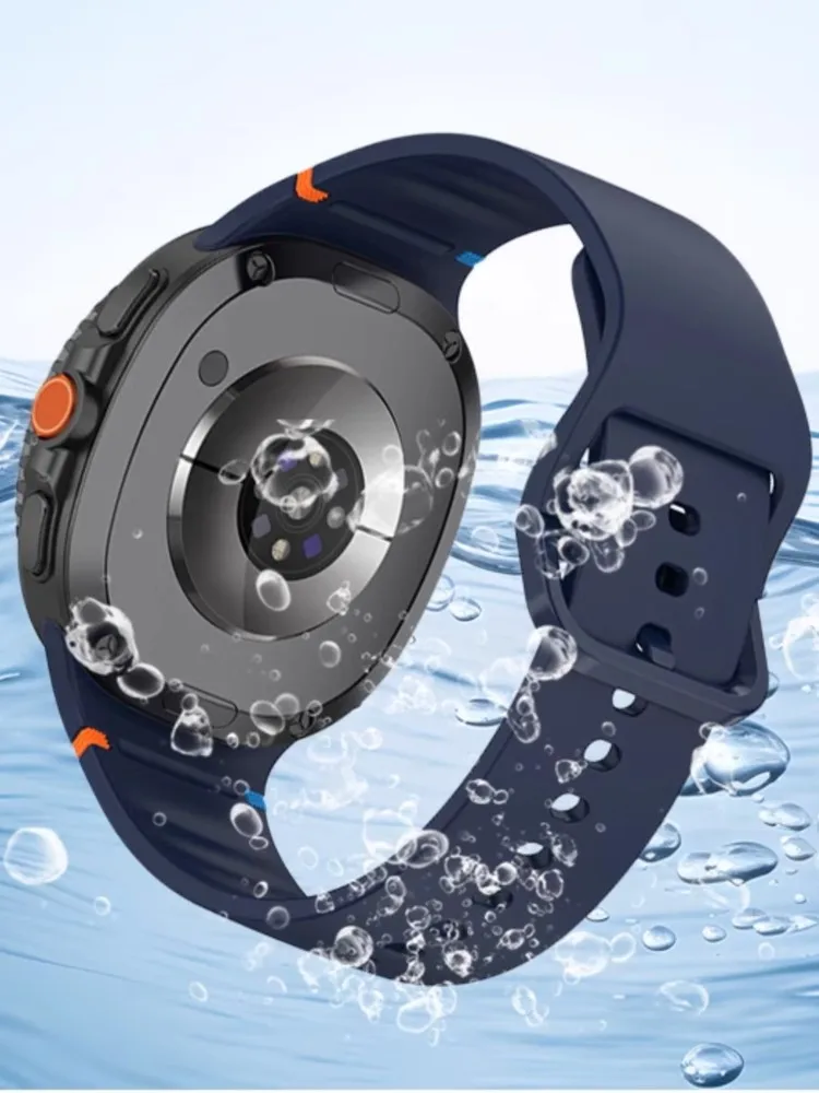 Фото Оригинальный ремешок для Samsung Galaxy Watch 8, ремешок 44 мм, 40 мм, спортивный силиконовый браслет без зазоров, correa Galaxy Watch8 8, классические ремешки №2