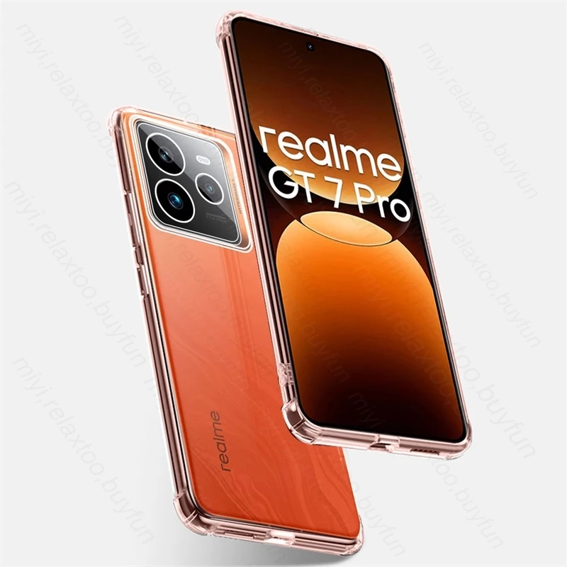 Противоударный чехол Realmi GT7 Pro для Realme GT 7 GT7Pro 5G RMX5010 RMX5011 6 78 дюйма прозрачный мягкий