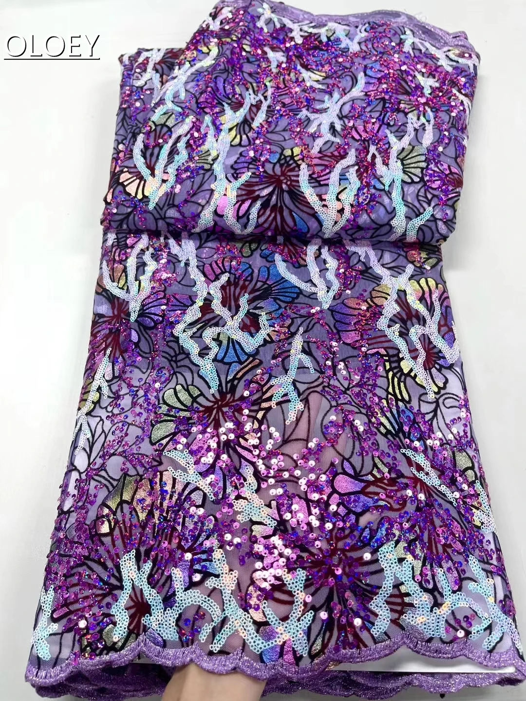 

Новейшее высококачественное элегантное 2022 Африканское кружево с вышивкой из плотной ткани с блестками для свадебного платья JY4322