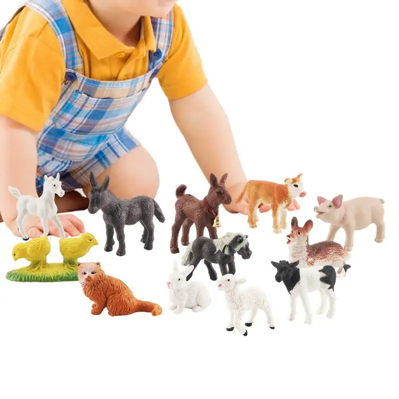 

Farmhouse Animals Toys 12 Pieces Farm Figurines Playset Realistic Farm Party Favors Farmhouse Animal Decor For Collection