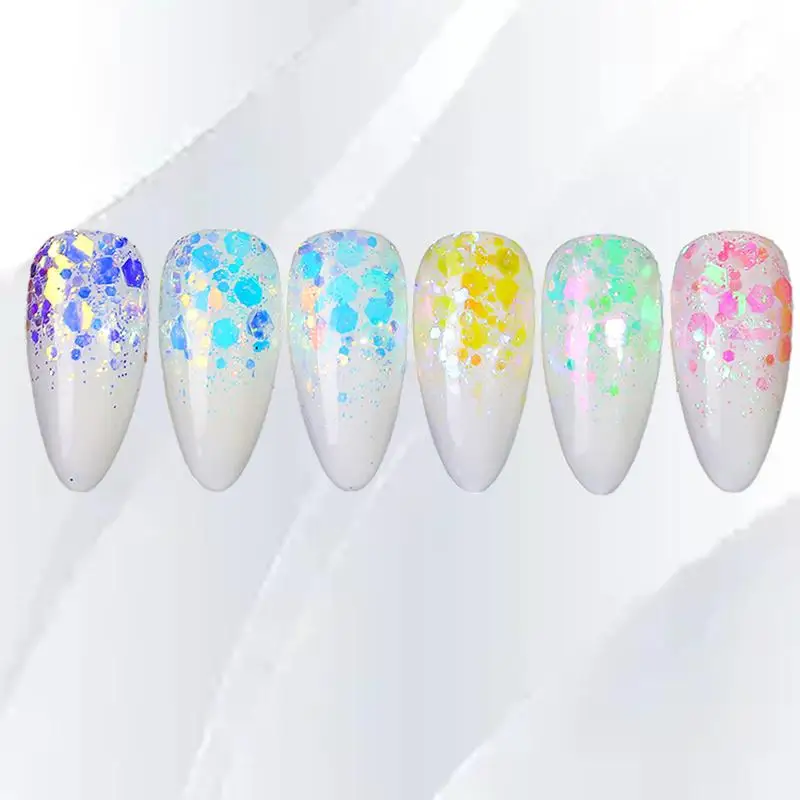 

Nail Art New Sequins Super Glitter Thickness Mixed Glitter Powder High Glitter Color Combination Sequins DIY Phototherapy Nail P