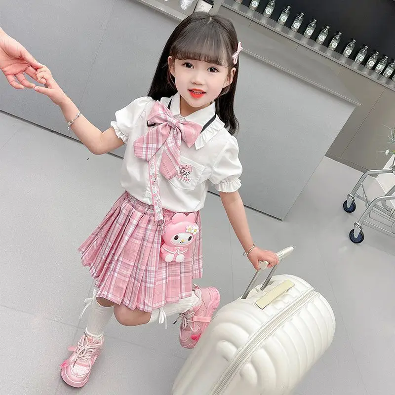 Вечерние платья Sanrio My Melody Kuromi платье принцессы Jk для девочек летнее детское Kawaii с