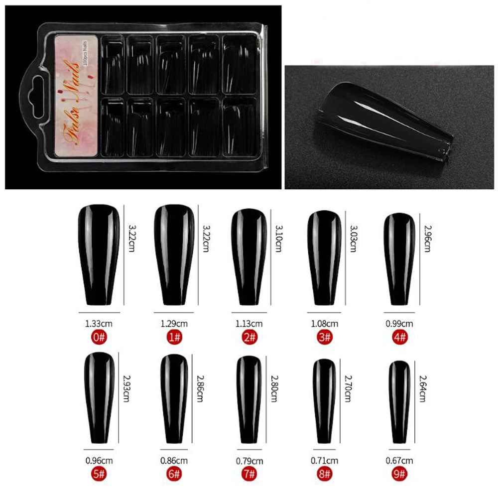 100 шт. длинные накладные ногти ярких цветов полное покрытие набор патчей сделай