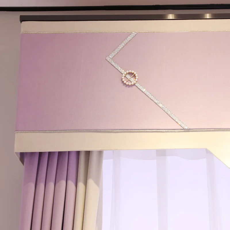 Modern Curtains for Living Dining Room Bedroom Simple Thick Solid Color Stitching Girls Shade Pink French Window | Дом и сад