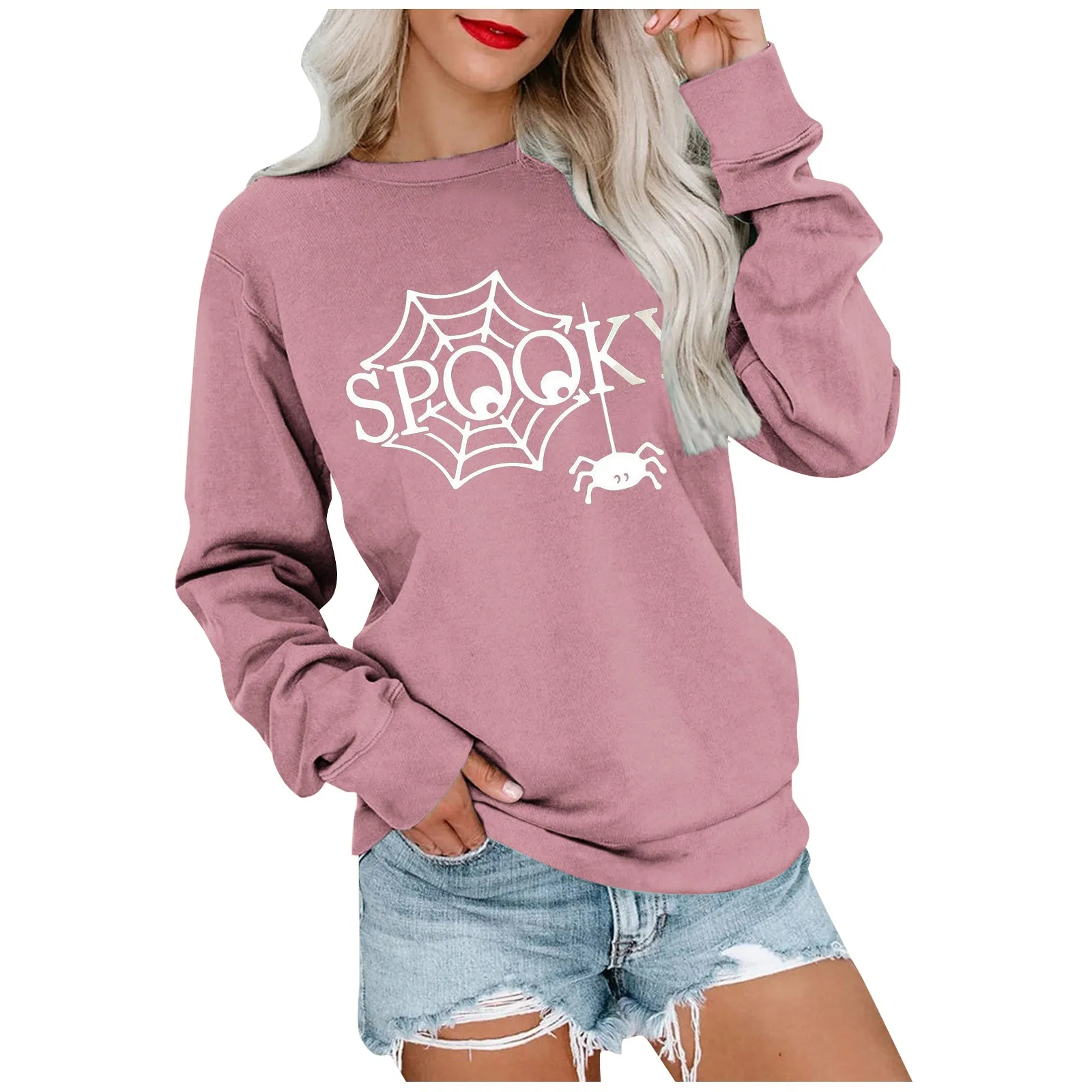 

Oversized T-Shirt Elegant O-Neck Women Shirts Free Shipping Halloween Long Sleeves Women Shirts Longsleeve Ropa De Mujer