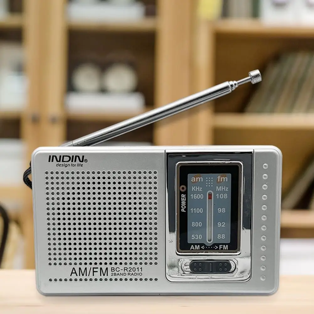 

BC-R2011 FM World Receiver Telescopic Antenna Great Reception Mini Portable Pocket Retro AM FM Radio Player for Entertainment