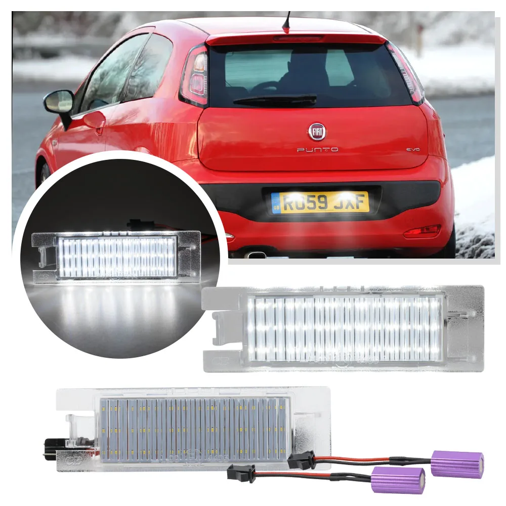 

2XLED освещение номерного знака для Fiat Bravo Argo Grande Punto Evo Multipla Tipo Linea Siena 500L Doblo Croma Marea задний фонарь