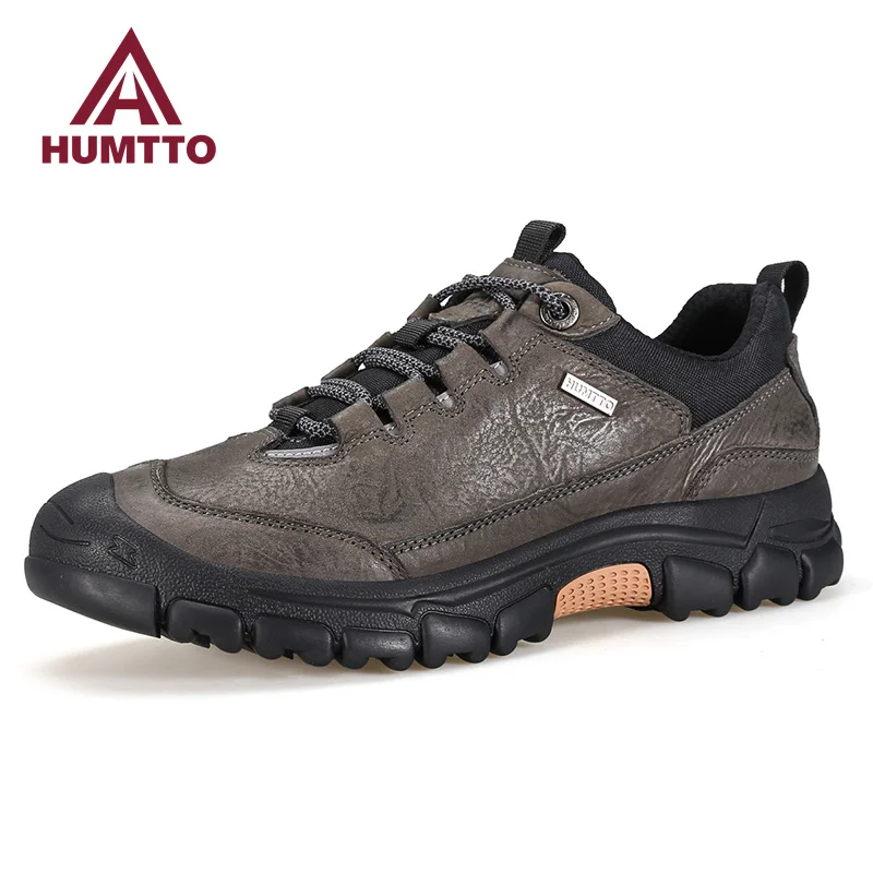 HUMTTO Waterproof Hiking Shoes Man Leather Sports Climbing Trekking Shoes for Men Luxury Designer Outdoor Safety Mens Sneakers