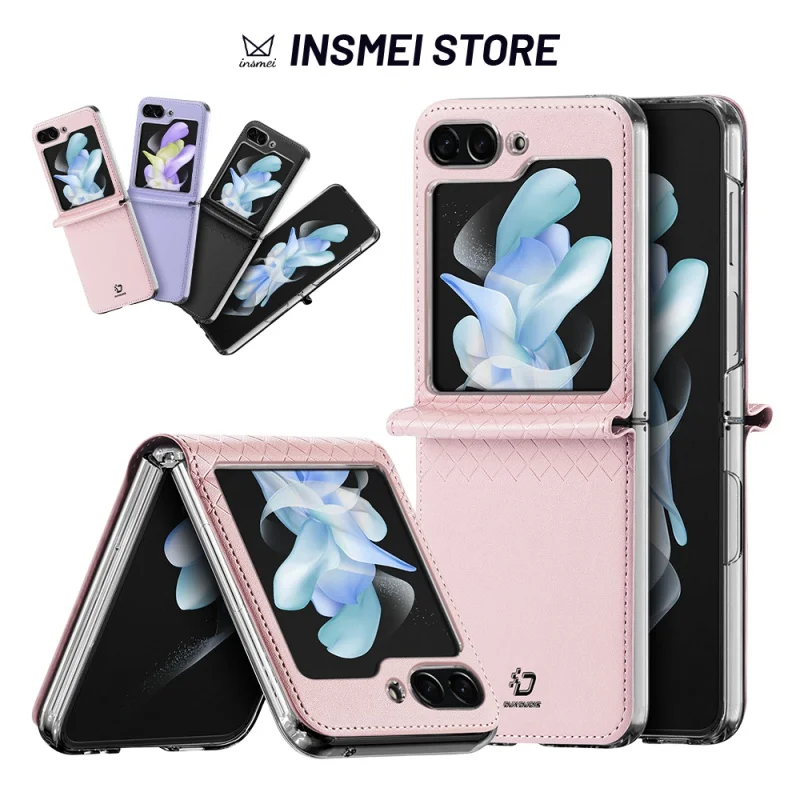 

Shockproof PU Leather Case For samsung Galaxy Z Flip5 5G, Flip5 Cover, Support Wireless Charge, PK