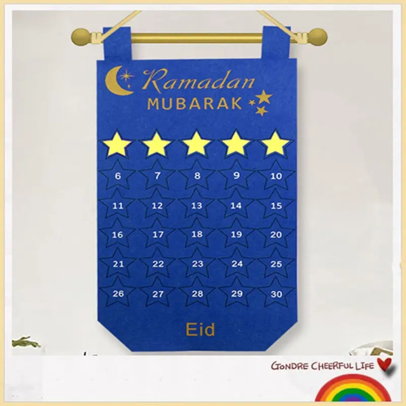 

Фетровый календарь Рамадан обратный отсчет ИД Мубарак Декор исламский мусульманский праздник Декор Раман кареем Ид Аль Адха подарки