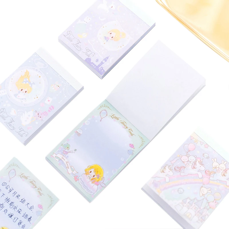 

10Packs/lot Cartoon Pink Little Prince Alice Mermaid Horse Cat Plan Paper DIY Notepad Sticker Sticky Writing Note Memo Wholesale