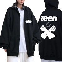 awesome playboi carti harajuku print zipper jacket mens women vintage zip hoodie 2pac rap oversized hip hop sweatshirt coat