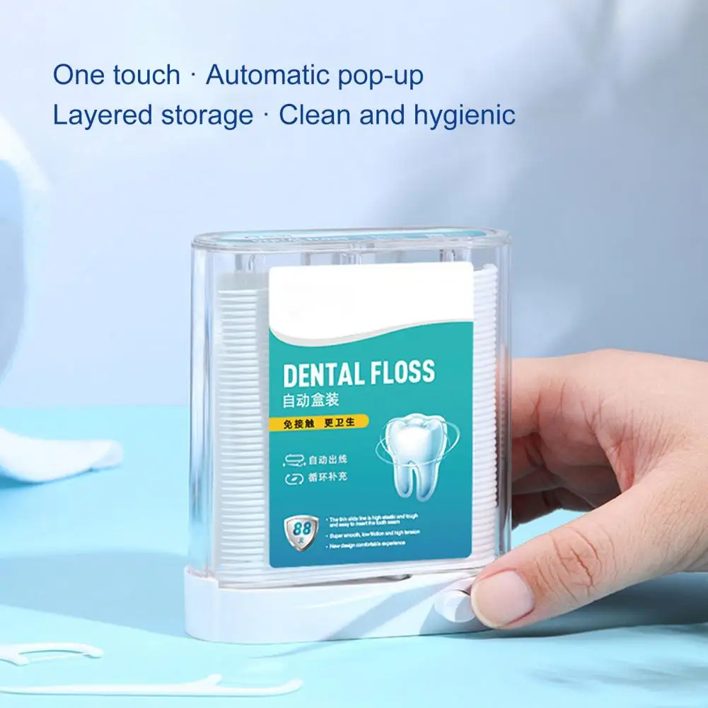 

1 Set Universal Floss Box Dust-proof Dental Floss Stick Automatic Dental Nursing Floss Cleaner Deep Cleaning