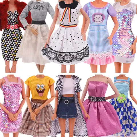 Одежда для куклы Барби, платье для куклы, модный наряд, рубашка, повседневная одежда, юбка для Барби и шарнирная Одежда для куклы 1/6, аксессуа...