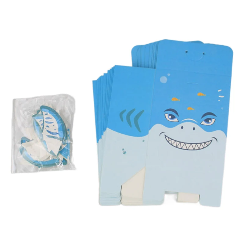10 шт. бумажная Подарочная коробка для конфет с изображением морской акулы |