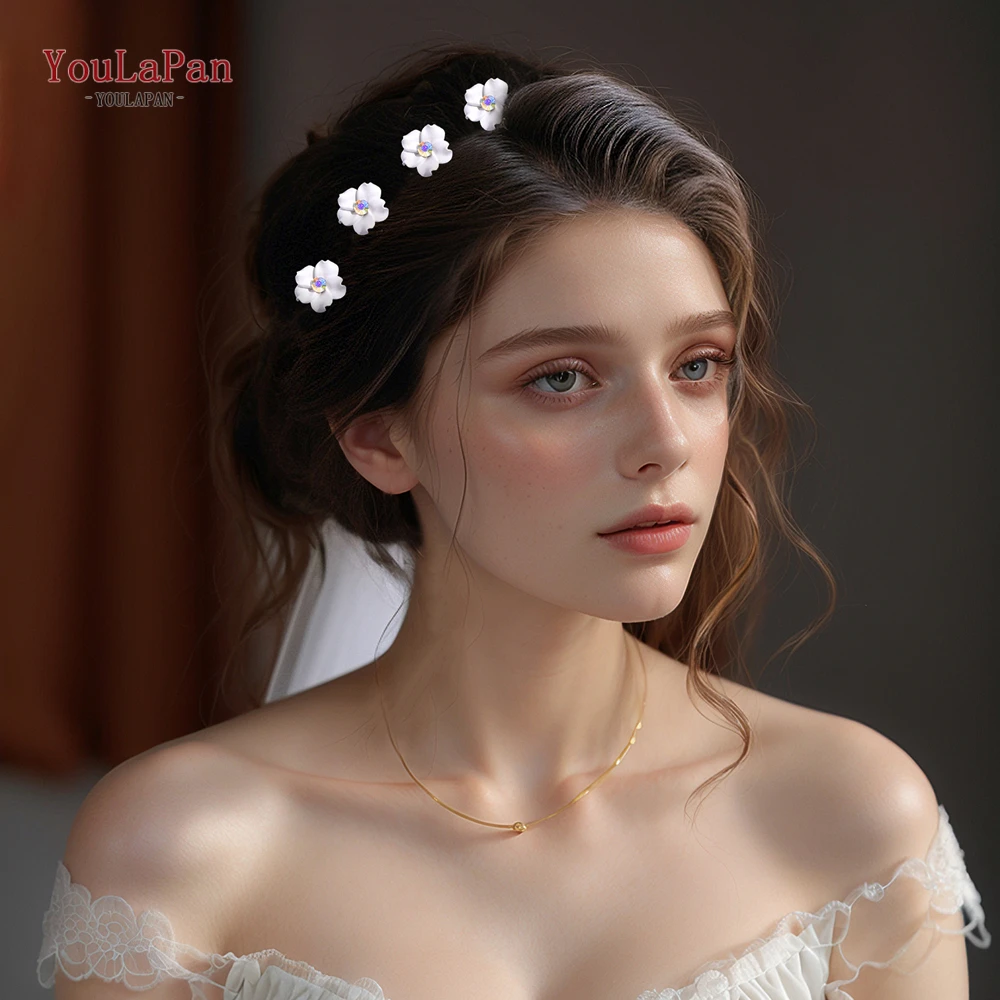 YouLaPan ручной работы невесты керамические Цветочные заколки для волос аксессуары