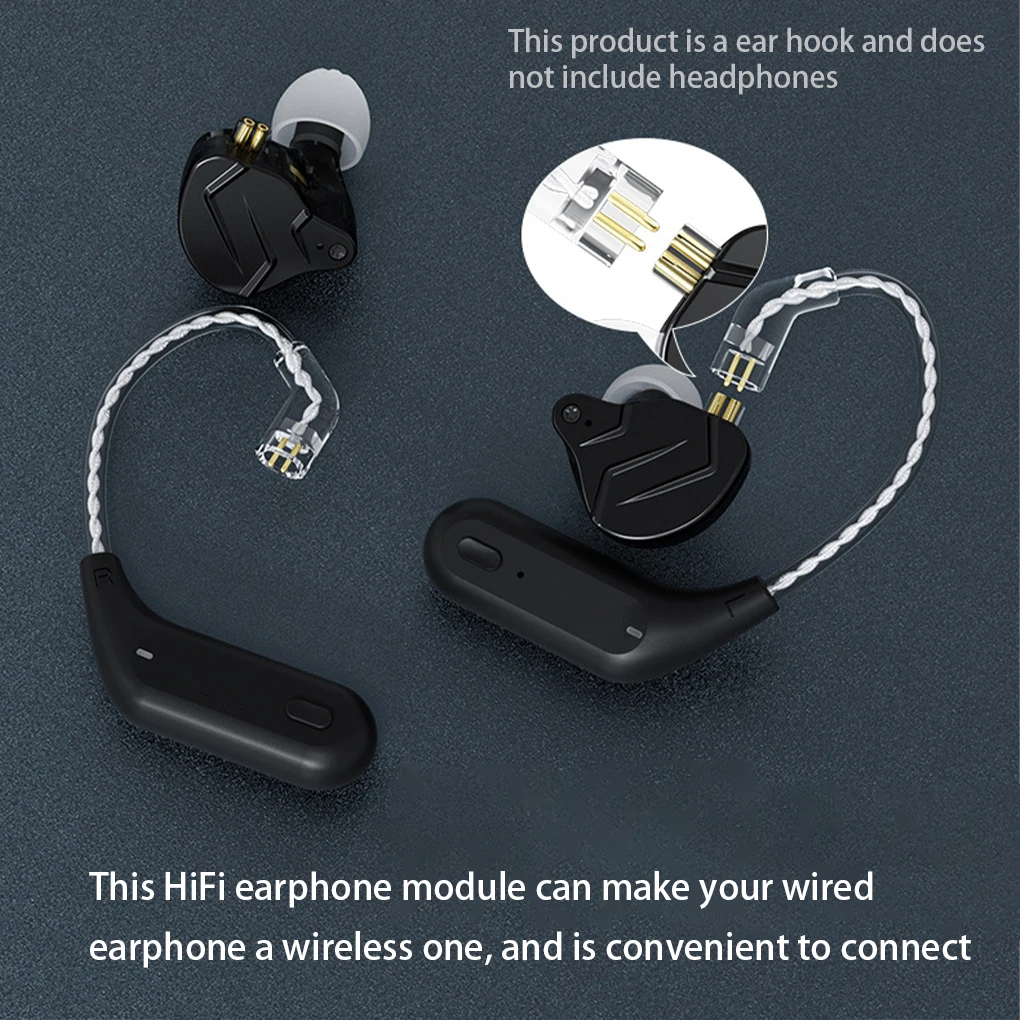 

KZ AZ09 Wireless Bluetooth-compatible 5.2 HIFI Wireless Ear Hook C PIN Connector With Charging Case Detachable Earphone Cable