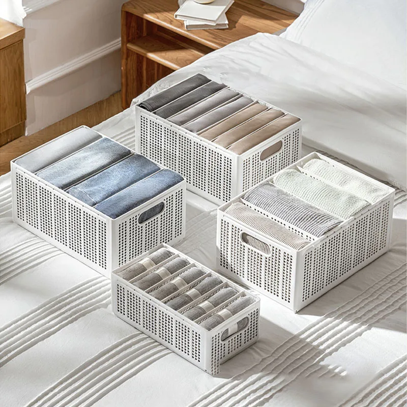 

Socks Storage Home Container Clothing Box Items Multifunction Plastic Folding Separation Portable Box Organizing Jeans Storage