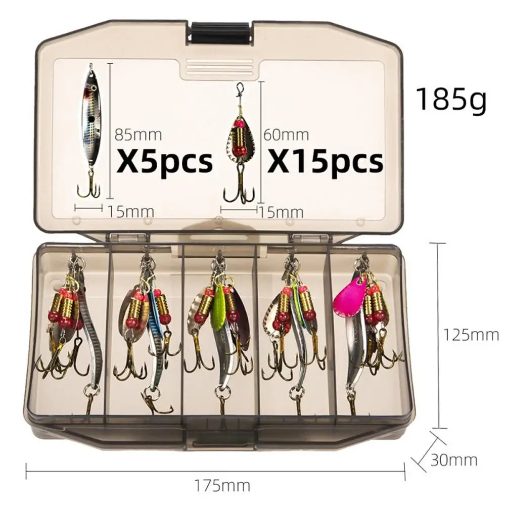 

21pcs/set Fishing Lure Spinnerbait Set Bass Trout Salmon Hard Metal Spinner Baits Kit