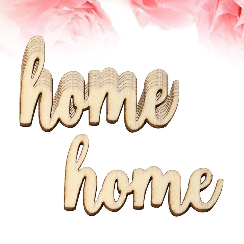 

Wood Home Sign Piece Wedding Wooden Decorative Wreath Signs Letter Unfinished Letters Hanging Decor Slice
