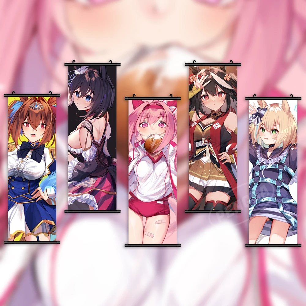 

Home Decor Pretty Derby Print Wall Game Art Poster Canvas Haru Urara Pictures Mihono Bourbon Scroll Hanging Painting Living Room