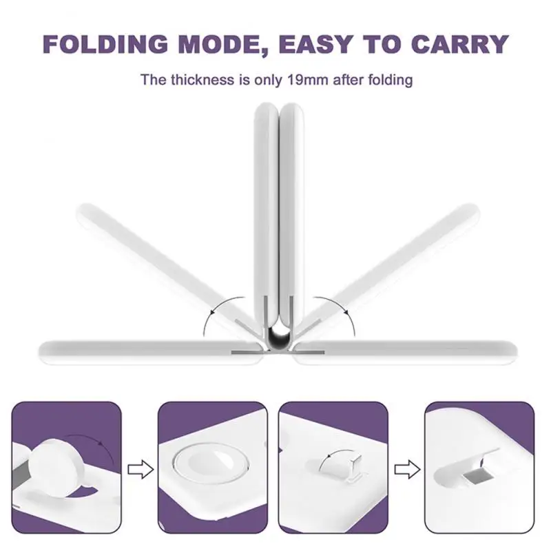 RYRA 15W Fast Charger Phone Stand Magnetic Folding 3in1 Wireless Desktop Portable For Airpods Pro IWatch Iphone Headset Charger