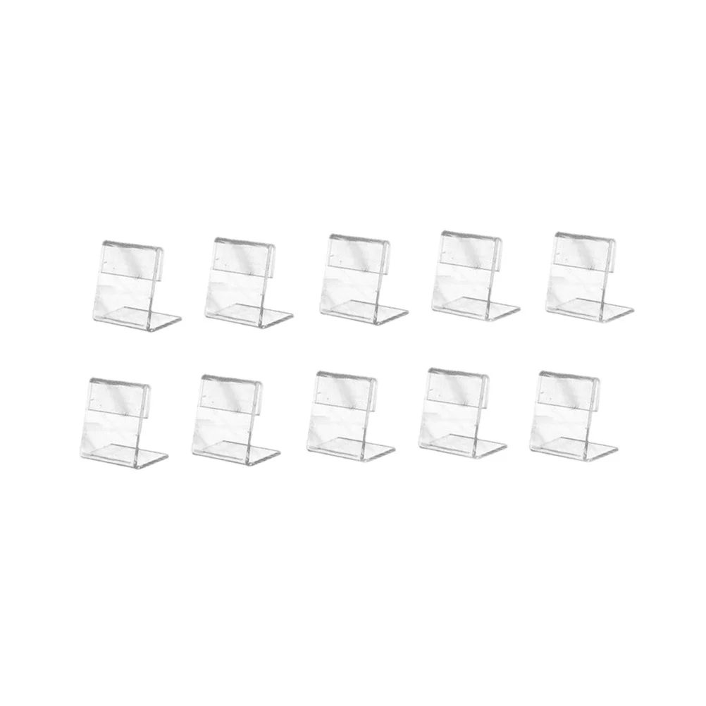 

50pcs L Shape Slanted Sign Holders Desktop Photo Paper Name Holder Display Stand Acrylic Sign Holders Transparent stands