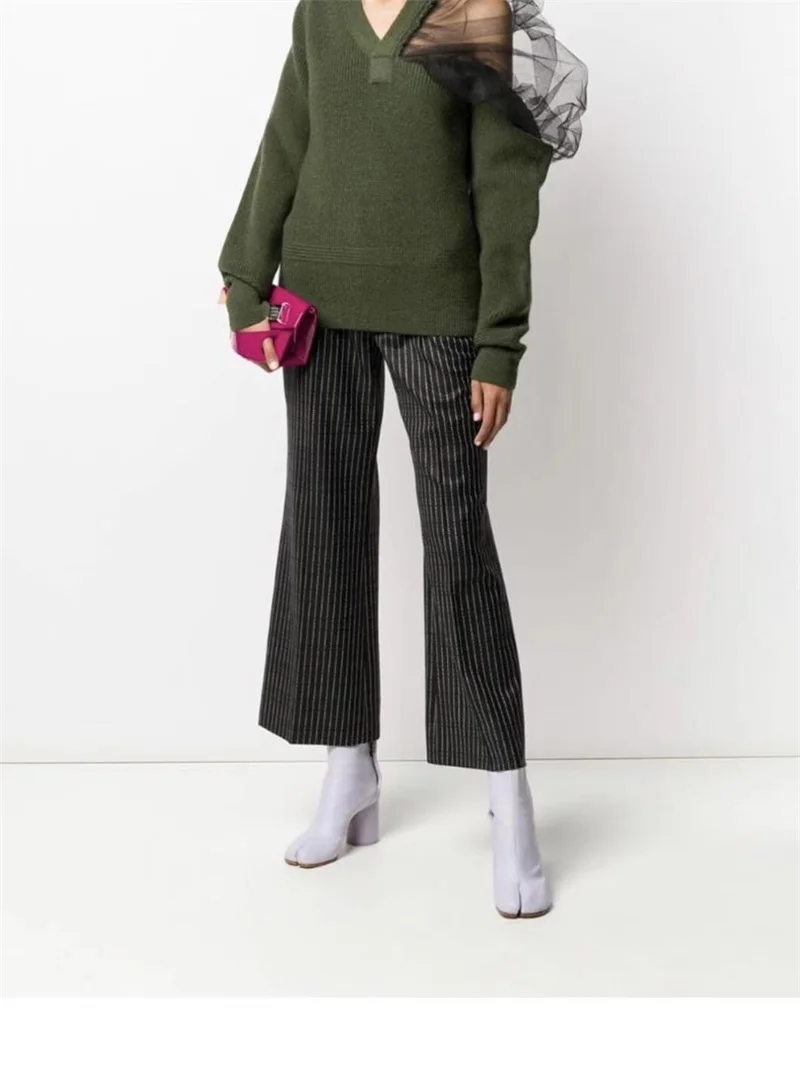 Женский свитер в сеточку с вырезами персонализированные шерстяные топы