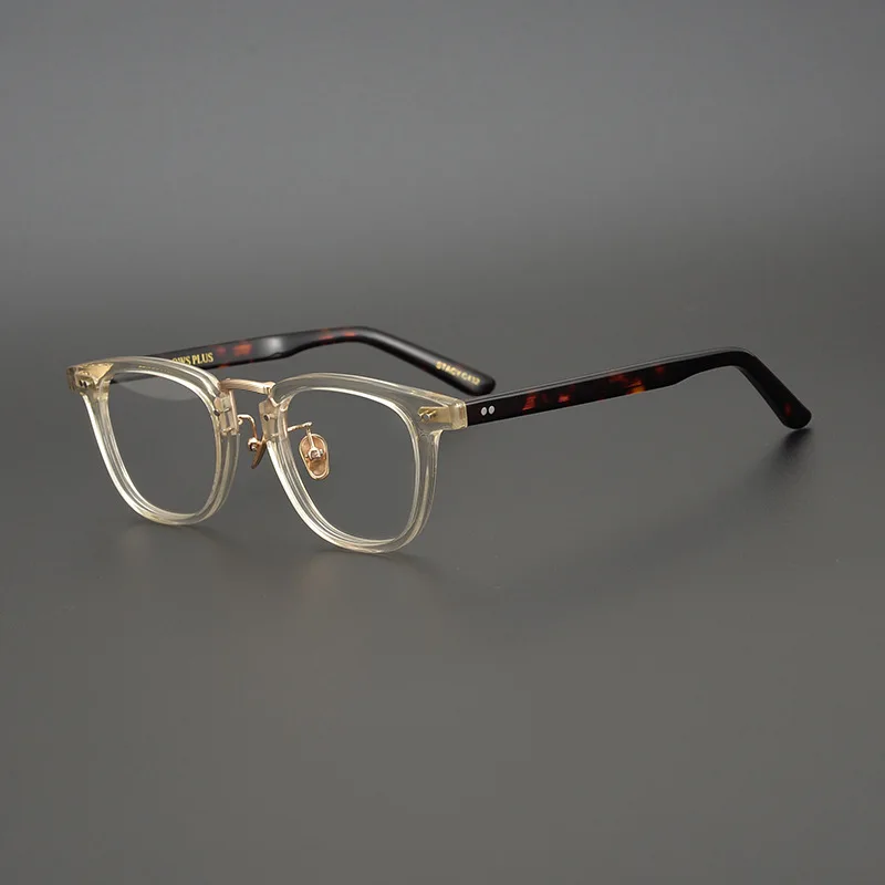 Золотые очки ручной работы в японском стиле мужская и женская оправа для