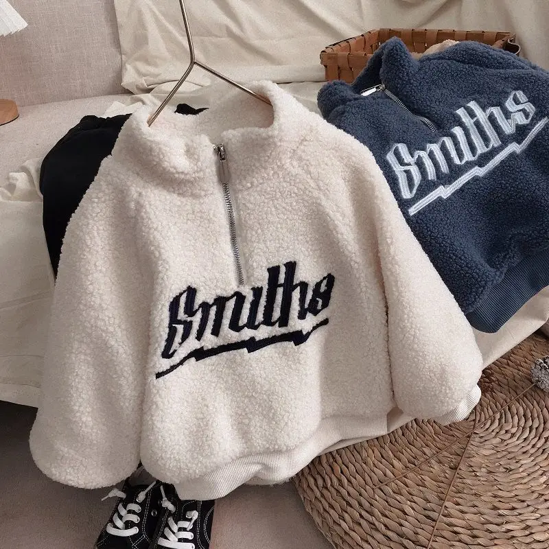 

Осенний пуловер, детский топ, трендовая одежда, детский корейский свитер из шерсти ягненка, осенняя весенне-осенняя одежда