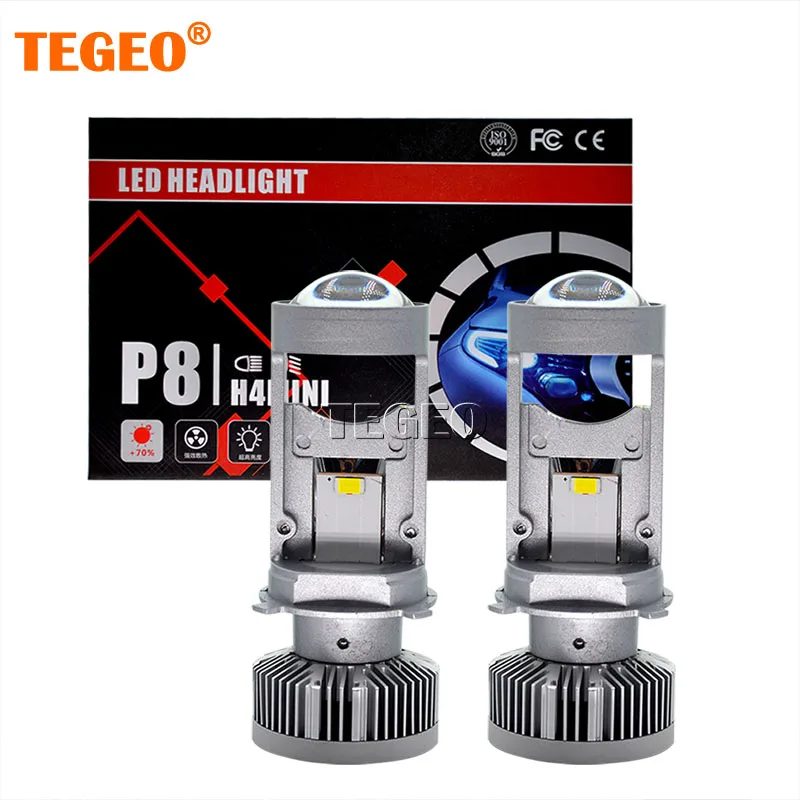 

2PCS TEGEO GERMAN LIGHT EXPERT H4 LED Car Headlight Mini H4 LED Projector Bulb Canbus 100W Hi/Low Beam Auto Motocycles Headlamp