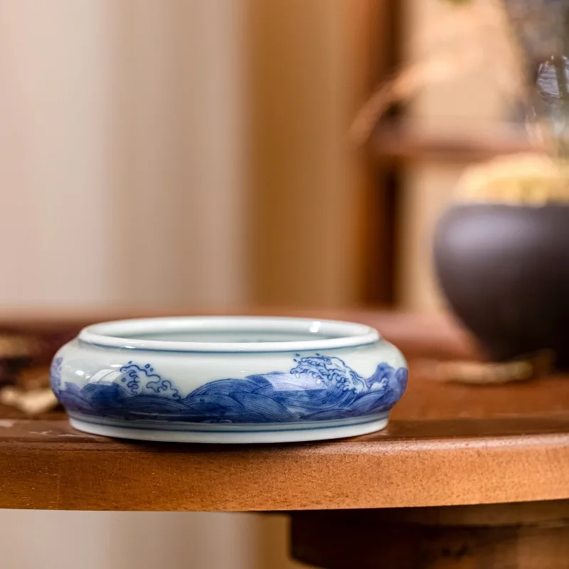 Цзиндэчжэнь Qitang античная грязь синий и белый морской журавль подставка