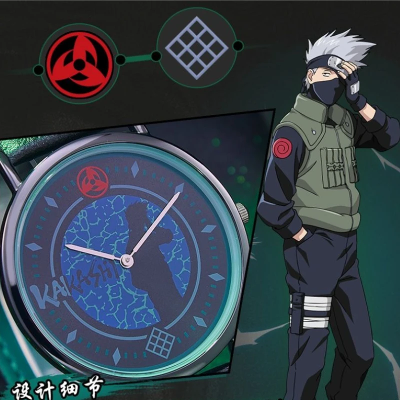 Фото Модные стильные часы NARUTO Uchiha Sasuke Uchiha Itachi для подростков, красивые, высококачественные кварцевые наручные часы, подарок на день рождения №2