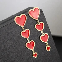 elegant simple heart shape dangle earrings trend temperament jewelry for women