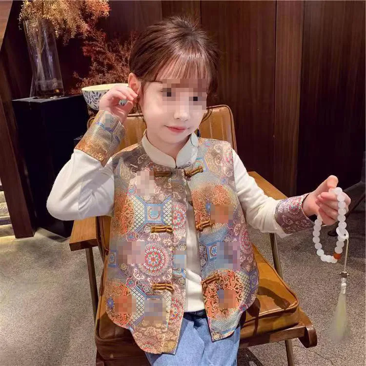 Костюм для маленьких девочек новинка 2024 детское пальто в иностранном стиле ретро