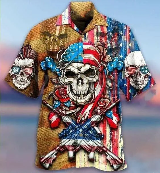 Pirates Skull 3D All Over Printed Hawaiian Shirt Men's For Women's Harajuku Casual Shirt Unisex