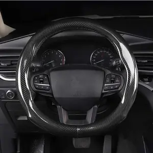 Carbon Fiber Steering Wheel Covers Universal Fit 15 inch for Men Ergonomics Sport Design Anti-Slip Car Accessories
