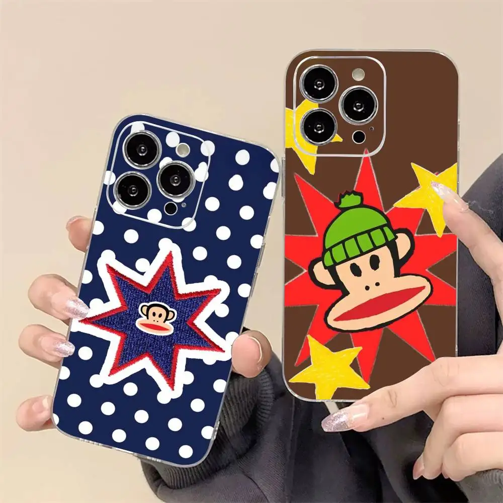 Фото Модный прозрачный мягкий чехол CUTE Paul Frank для iPhone 17, 16, 15, 14, 13, 12, 11 Plus, Pro Max №1