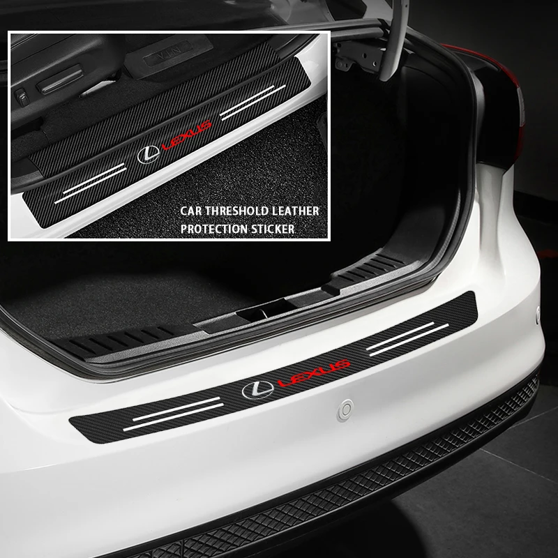 Полосы для порога двери автомобиля защитные кожаные наклейки из углеродного