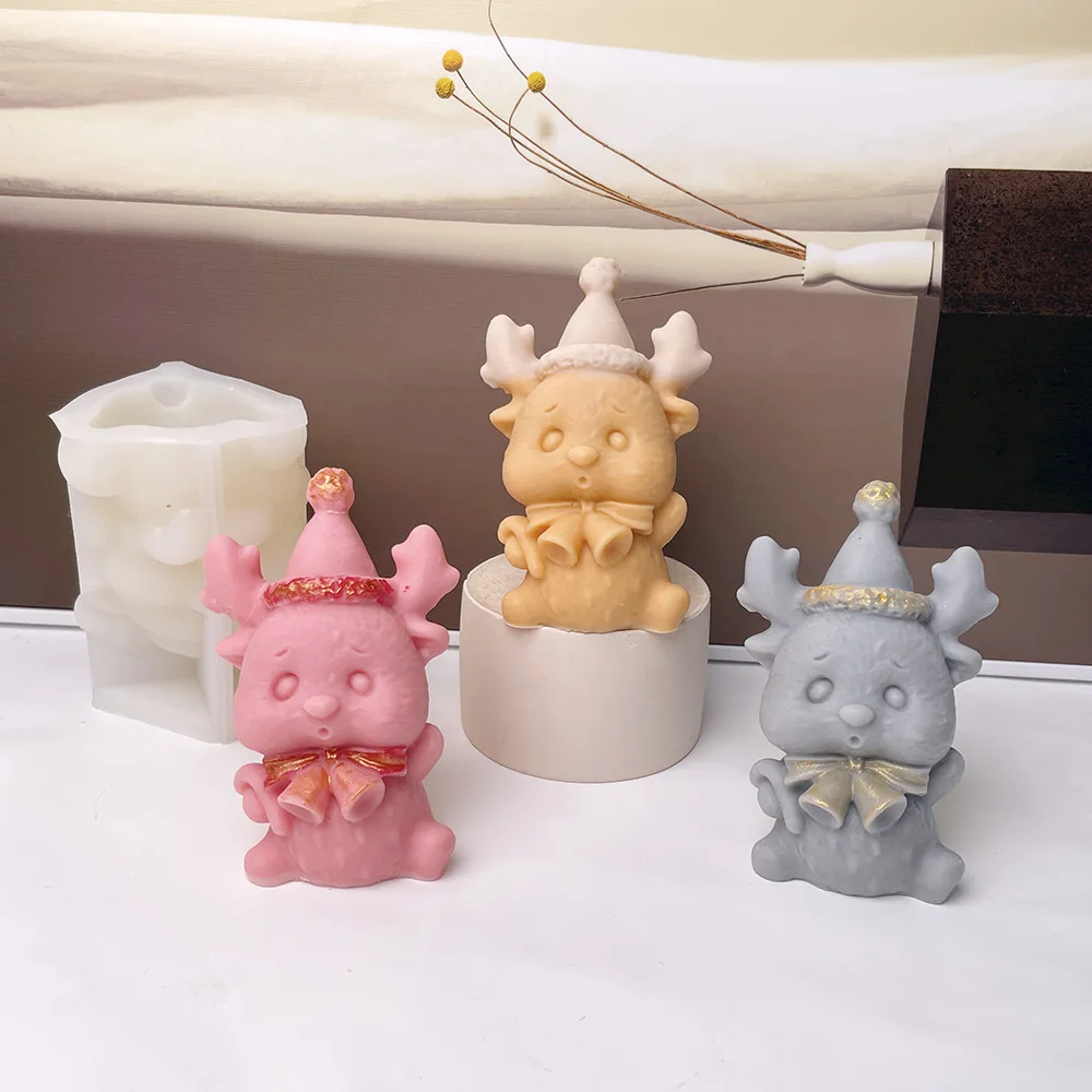 Рождественская силиконовая форма в виде оленя колокольчика искусственная