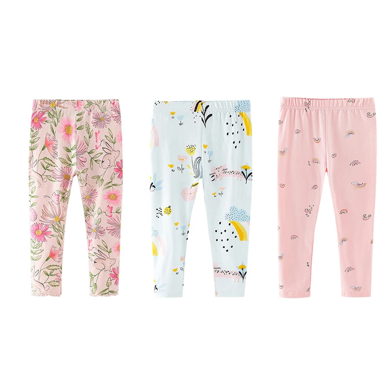 

Spring Girls Leggings Cotton Trousers Fille Kids Pants Girls Clothing Print Pantalones De Chica Cartoon Pattern Child Trousers