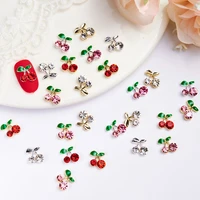 20pcs cherry alloy nails art rhinestones 3d crystal diamonds decorations charms nail jewelry gems nail manicure tips accessories