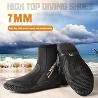 1 pair 7mm water shoes high top snorkeling boot diving socks non slip rubber sole wear resistant emergency