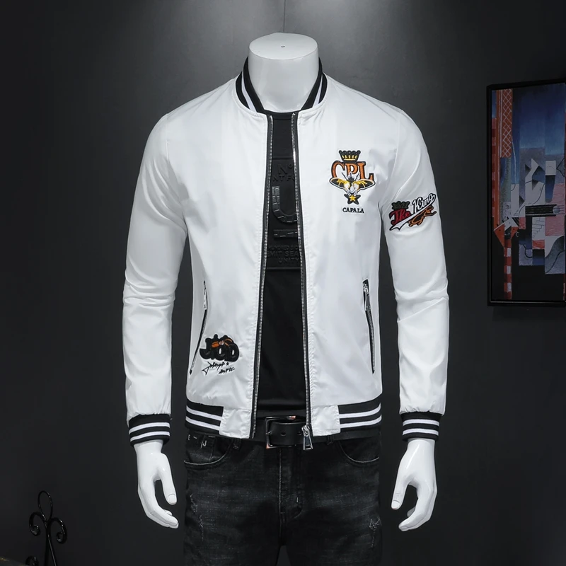 

YASUGUOJI New 2022 Autumn Casual Slim Fit Baseball Collar Mens Jacket Korean Fashion High Quality Embroidered Jackets for Men