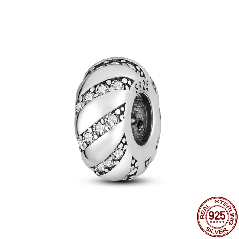 

Hot Sale 925 Sterling Silver Orbital spacer beads Charms Beads Fit Original Pandora Bracelet Bangle For Women Jewelry Gift