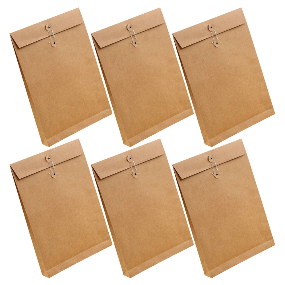 

6pcs A4 Light Brown Blank File Bag Paper Organizer Gift Holder Document Carrier Briefcase Case Clothes Packing Bag for Desk